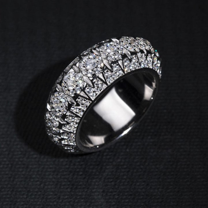 Hip Hop Moissanite Ring S925 Sterling Silver VVS Moissanite Ring