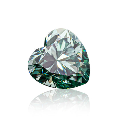 Moissanite Loose Stone Heart Cut Natural Light Green