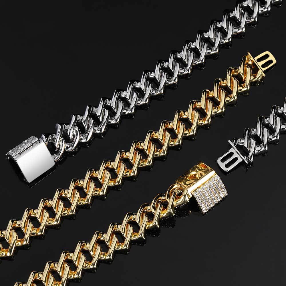 Hip Hop 16mm Zircon Copper Inlaid Men's Bracelet