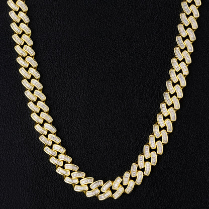 S925 Silver Moissanite Cuban Link Necklace