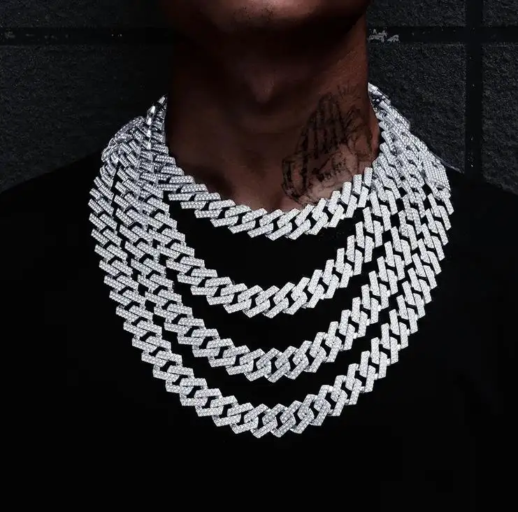 Hip-Hop men necklace silver moissanite and diamond necklace jewelry