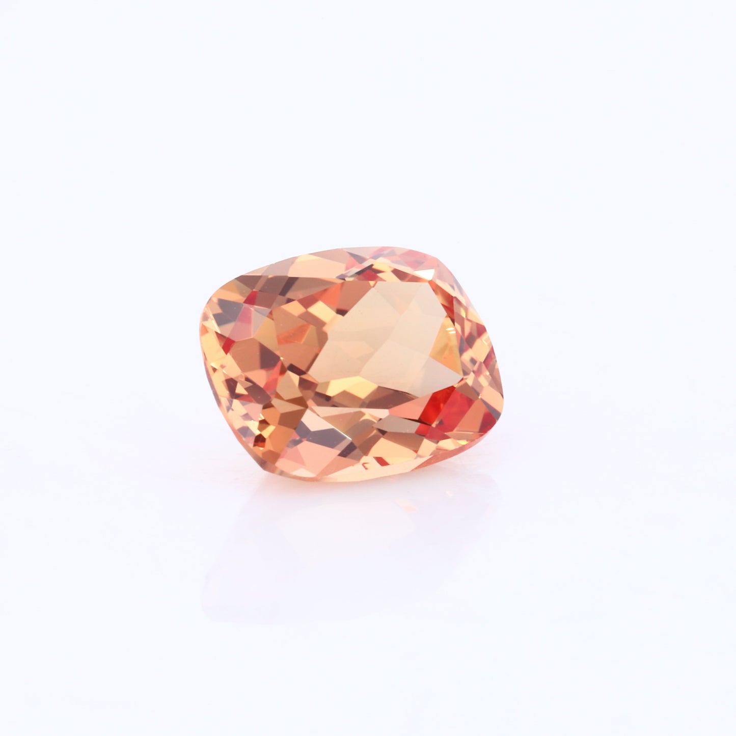 Lab Grown Gemstone Orange Sapphire Cushion cut