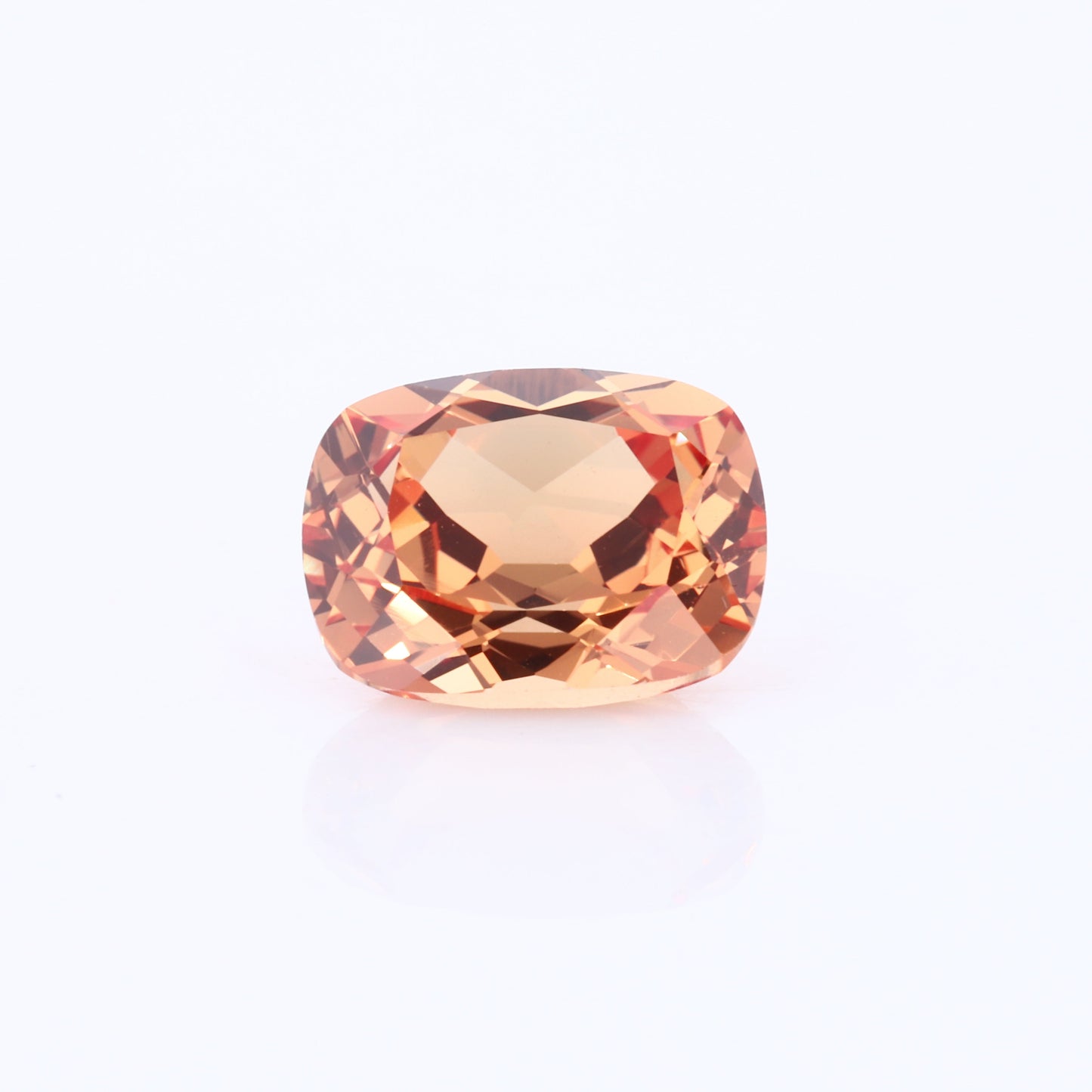 Lab Grown Gemstone Orange Sapphire Cushion cut