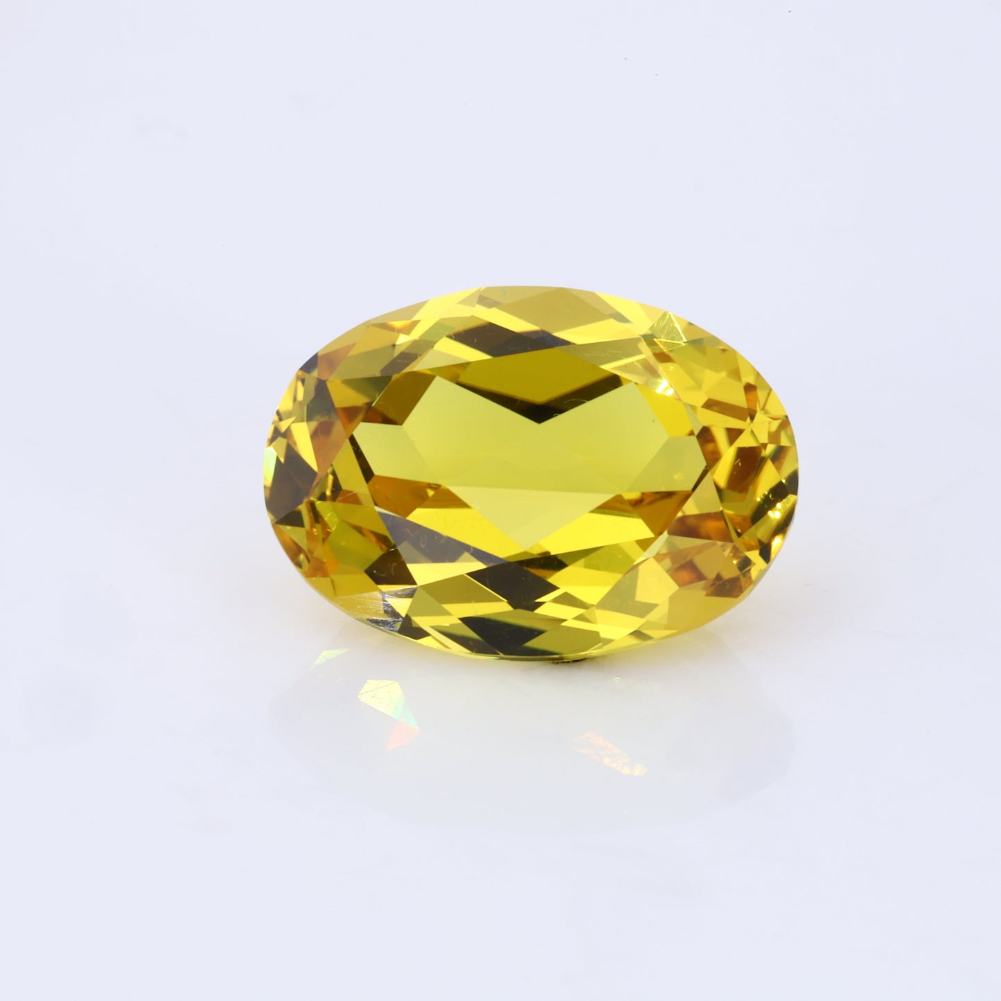 Lab Grown Gemstone Yellow sapphire Oval cut