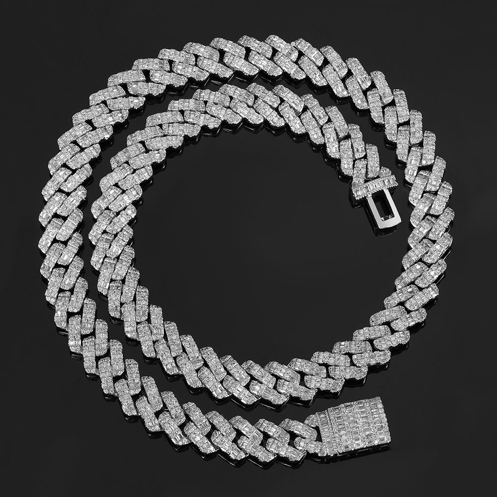 Hip Hop Men's Bracelet Rhombus Square Round Zircon Mixed Hand Chain 10mm
