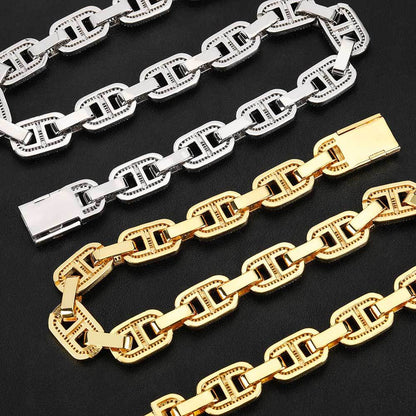 Hip Hop Men's Necklace Accessories Jewelry Luxury Cuban Chain 15MM