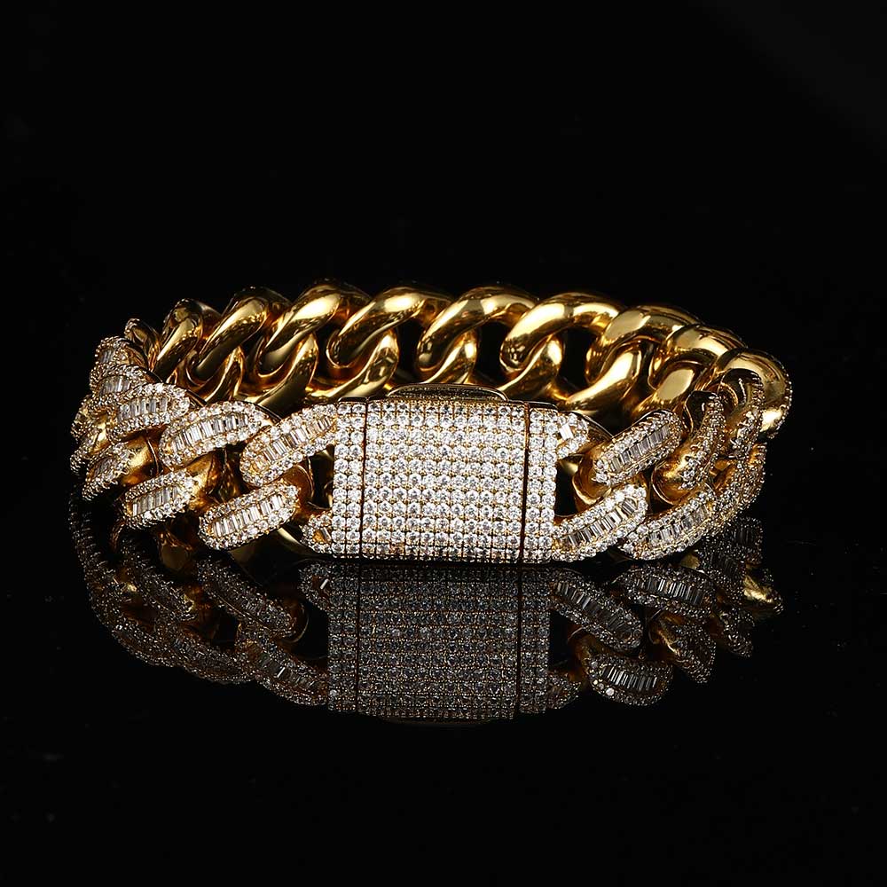 Hip-Hop Jewelry 15mm Zircon Cuban Necklace/Bracelet