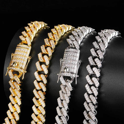 Hip-Hop Jewelry Cuban Chain Necklace Marquise 12mm Rhombus