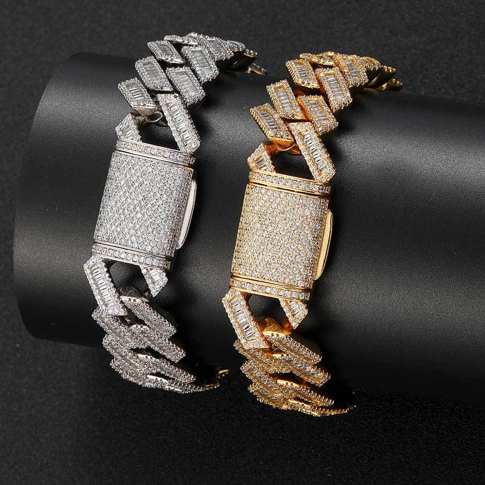 Hip-Hop Men's Bracelet 18mm Fashion Square Zircon Hand Chain