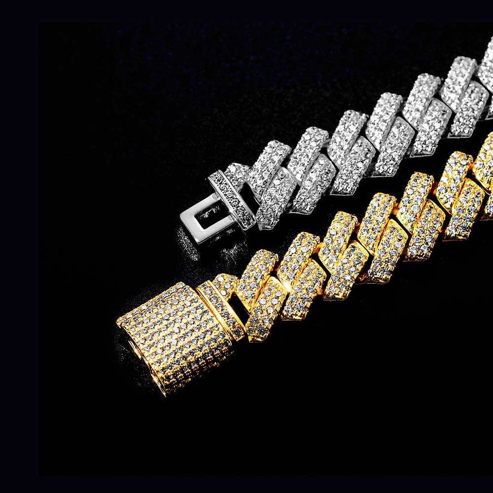 Hip Hop Men's Bracelet Zircon Hand Chain 14mm