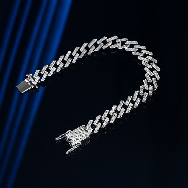 Hip Hop Men Bracelet Zircon Diamond Zircon Inlaid Chain