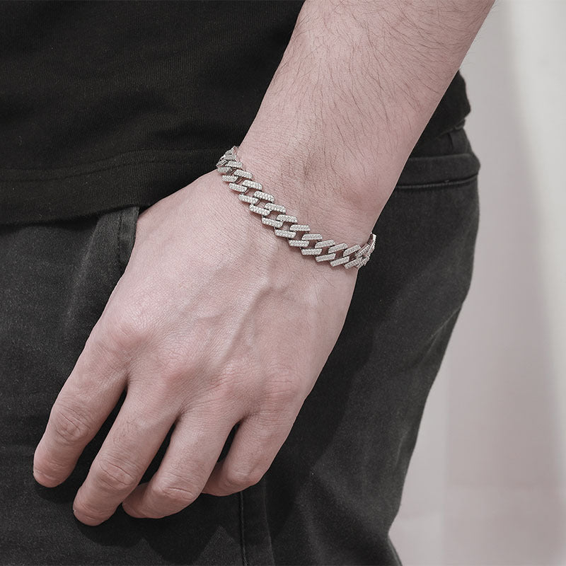 Hip Hop Men Bracelet Zircon Diamond Zircon Inlaid Chain