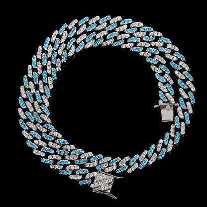 Hip Hop Men‘s Necklace 9mm Single Row Zircon Cuban Necklace Jewelry