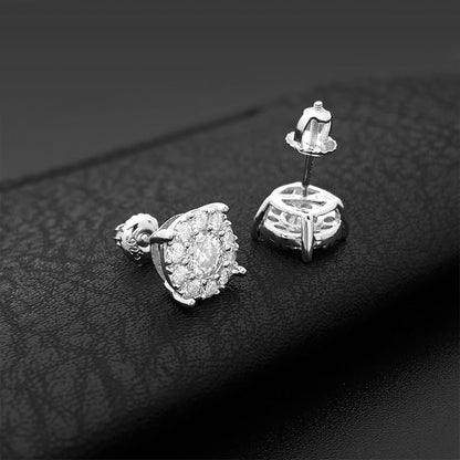 New Style Moissanite Earrings Stud for Women and Men S925 Silver Brilliant Round Cut 5ct