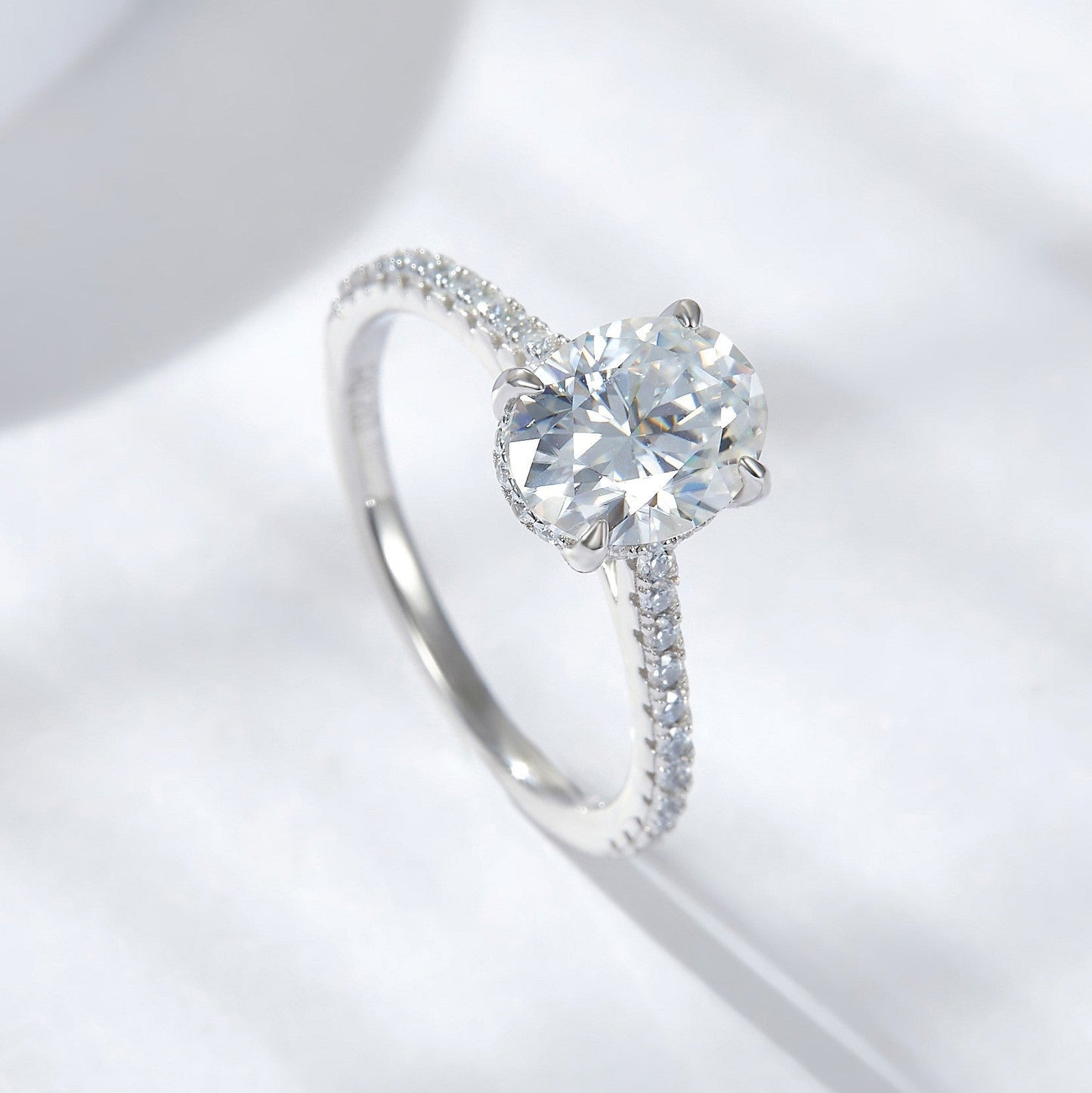Diamond Wedding Ring 4 Claw 2Ct Oval Cut